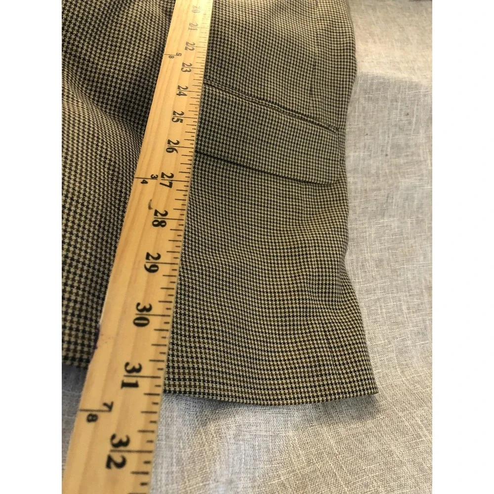 Oscar De La Renta Signature Blazer Mens 42R Brown‎ Wool Check Sport Coat Jacket